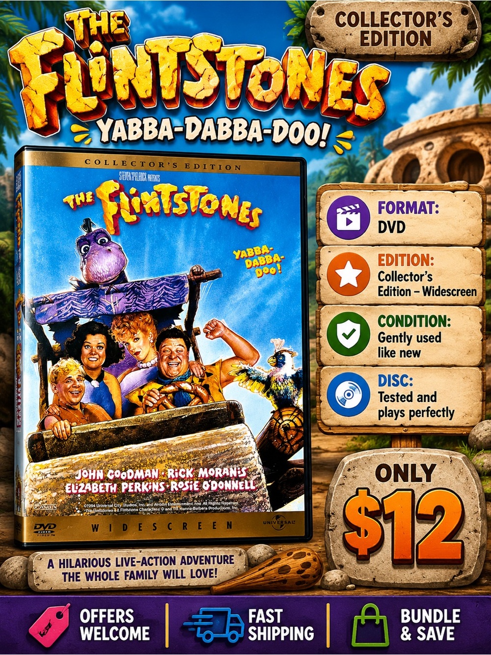 The Flintstones Collector’s Edition DVD John Goodman Rick Moranis Widescreen